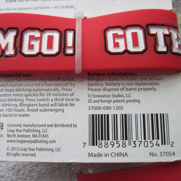 2 (TWO)Go Team Go! Spirit Blingkers Silicone Blinking Bracelet Wrist Band Blinks - Picture 6 of 7